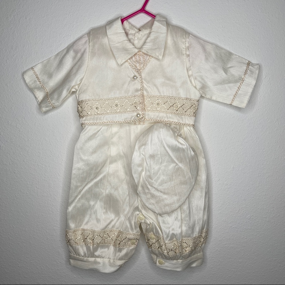 New baptism christening 3 piece outift set sz 2